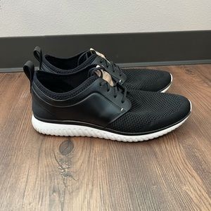 Cole Haan GrandMotion Knit and Leather Sneaker- Size 11 Blk w/ White bottoms.